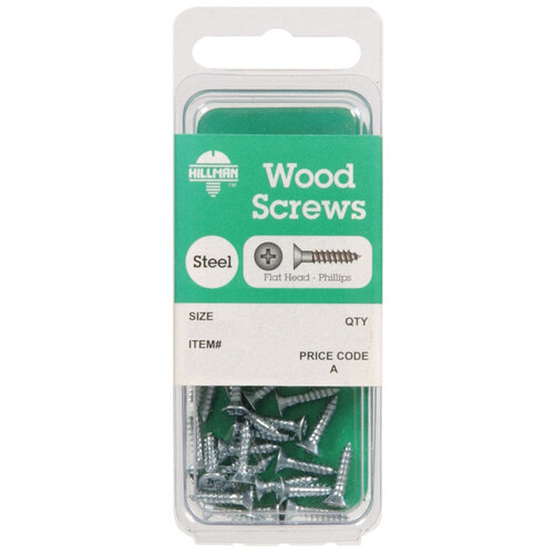 Wood Screws No. 6 S X 2" L Phillips Zinc-Plated Zinc-Plated