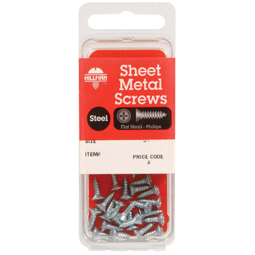 Sheet Metal Screws No. 4 X 1/4" L Phillips Flat Head Zinc-Plated