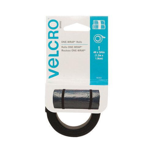 VELCRO Brand 90302 Hook and Loop Fastener OneWrap 48" L Black