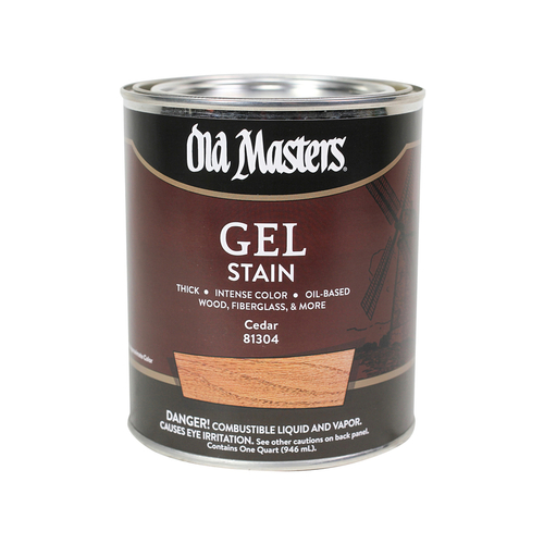 Old Masters 81304 Gel Stain SemiTransparent Cedar OilBased Alkyd 1 qt