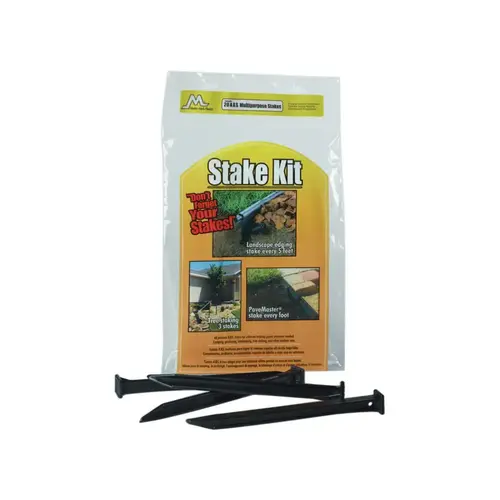 10 In. ABS Black Multipurpose Landscape Stakes - pack of 9