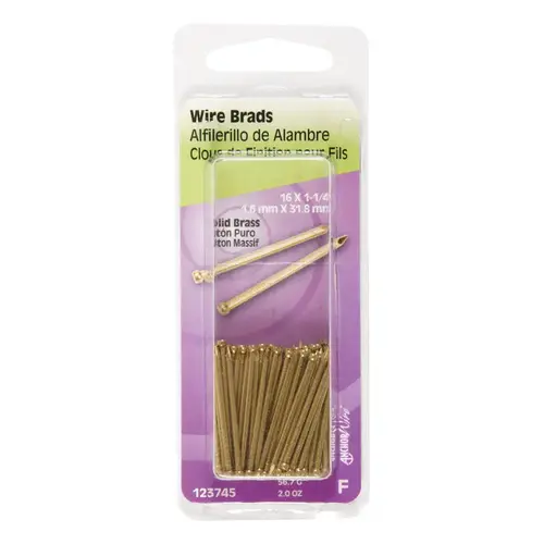 Brad Nails 16 Ga. X 1-1/4" L Brass 1 pk 2 oz