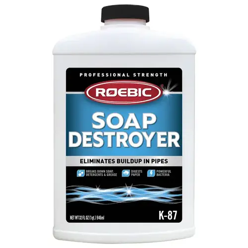 Roebic K-87SD-Q-4 K-87 Septic Tank Cleaner, Liquid, Straw, Mild Earthy, 1 qt Bottle