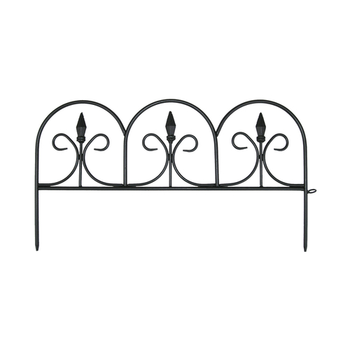 Garden Fence Victorian 20 ft. L X 9.8" H Resin Black Black