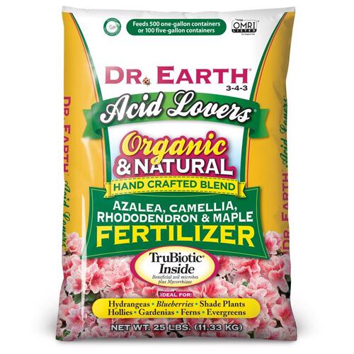 Dr. Earth 732 Fertilizer Acid Lovers Organic AcidLoving Plants 343 25 lb