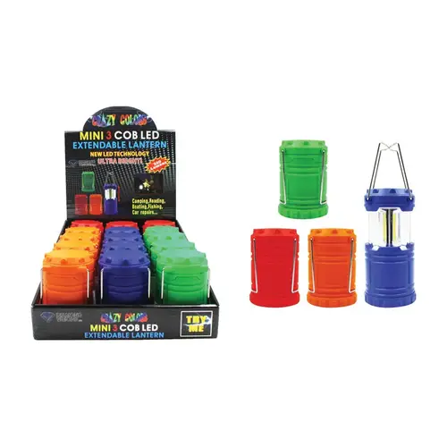 5-1/4 In. H. x 2-1/2 In. Dia. Plastic COB LED Extendable Lantern Assorted