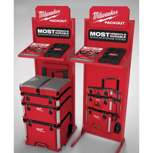 Display Rack 30" W X 20" L Red Packout Modular Floor Metal/Styrene Red
