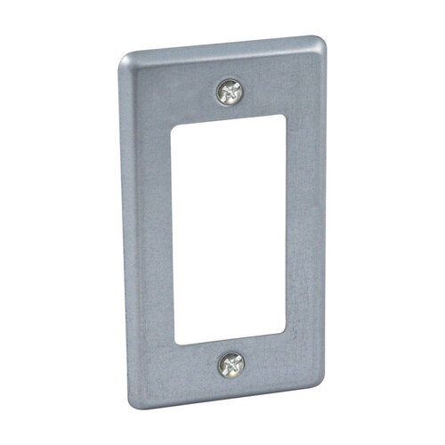 RACO 862 Box Cover Rectangle Steel 1 gang For 1 GFCI Receptacle Gray