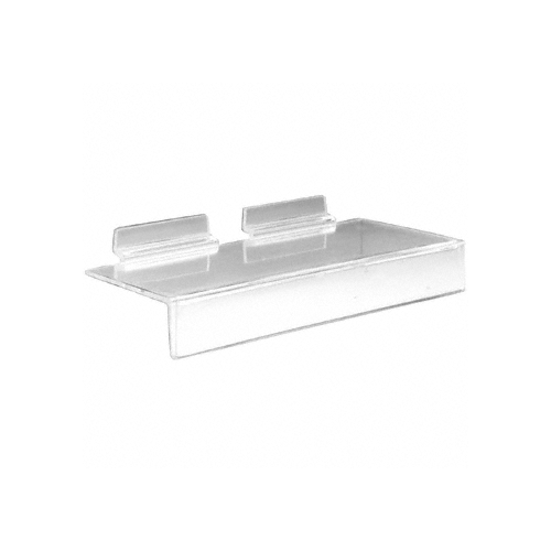 Clear Acrylic 4" x 8" Slatwall Shelf with 1" Price Channel