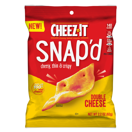 Cheez-It 024100114238-XCP6 Chips Snap'd Double Cheese 2.2 oz Bagged - pack of 6