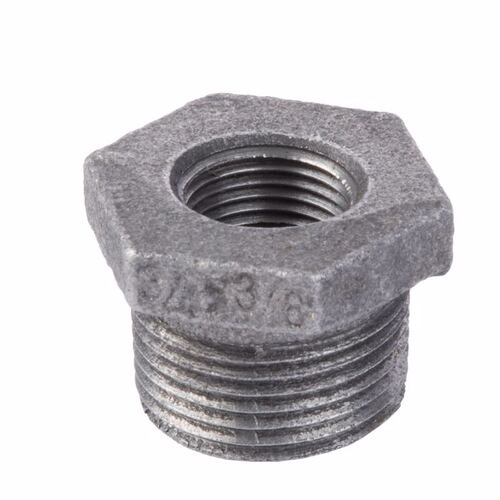 Hex Bushing 3/4" MIP each T X 3/8" D FIP Black Malleable Iron Black