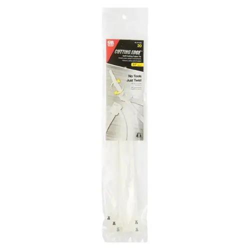 Cable Tie, Double-Lock Locking, 6/6 Nylon, Natural - pack of 20