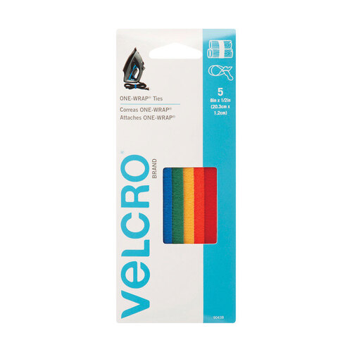 VELCRO Brand 90438ACS Strap One-Wrap 8" L Assorted