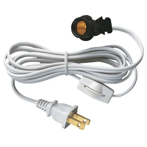 6 Ft. 18 Ga. White Replacement Lamp Cord with Switch