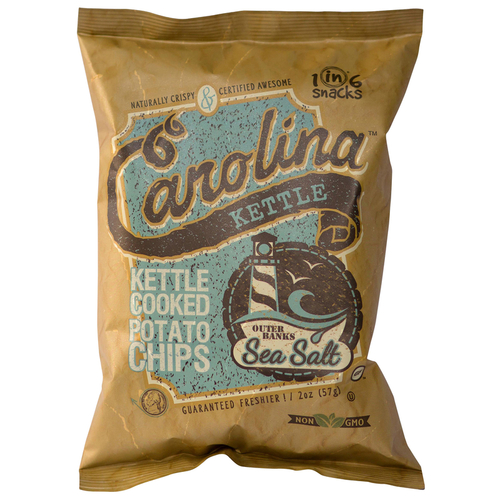 1" 6 Snacks 10601-XCP20 Potato Chips Carolina Outer Banks Sea Salt 2 oz Bagged - pack of 20