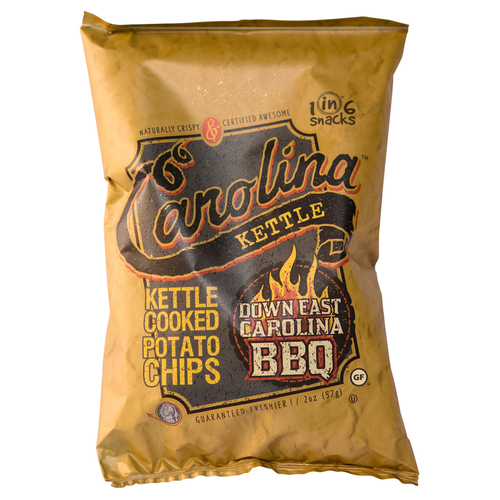 1" 6 Snacks 10602-XCP20 Potato Chips Carolina Down East BBQ 2 oz Bagged - pack of 20
