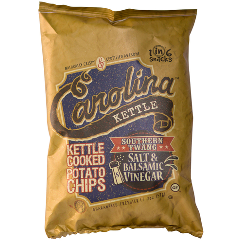 1" 6 Snacks 10605 Potato Chips Carolina Salt & Balsamic Vinegar 2 oz Bagged