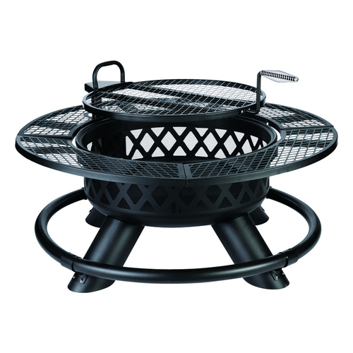 Living Accents SRFP96 Fire Pit 47.24" W Steel Ranch Round Wood