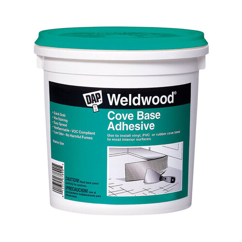 Cove Base Adhesive Weldwood High Strength Synthetic Acrylic Latex 1 qt Off White