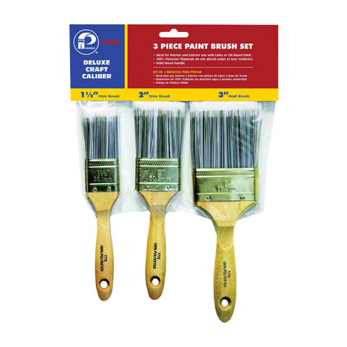 Premier Paint Roller Company 7770-3P BRUSH PAINT SET FLAT