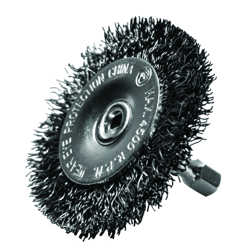 Century Drill & Tool 76413-XCP2 Wire Wheel Brush 2" Crimped Steel 4500 rpm - pack of 2 Pairs
