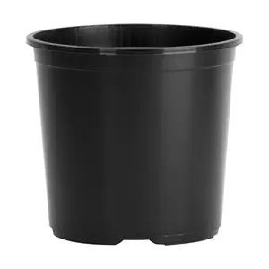 HC Companies 7 in. H X 6-1/2 in. W X 6.5 in. D Plastic Basic Flower Pot Black