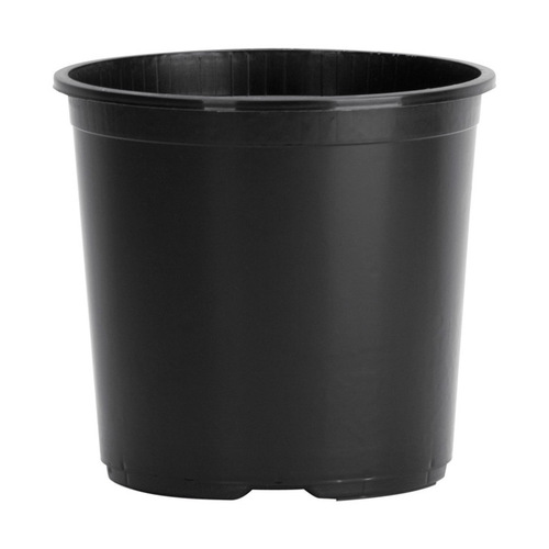 Flower Pot 7" H X 6-1/2" W X 6.5" D Plastic Basic Black Black