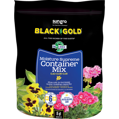Black Gold 1413000 8QT P Potting Mix Moisture Supreme Flower and Plant 8 qt
