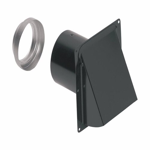 Broan 3765757 Wall Cap Vent 6-1/2" W Black Black