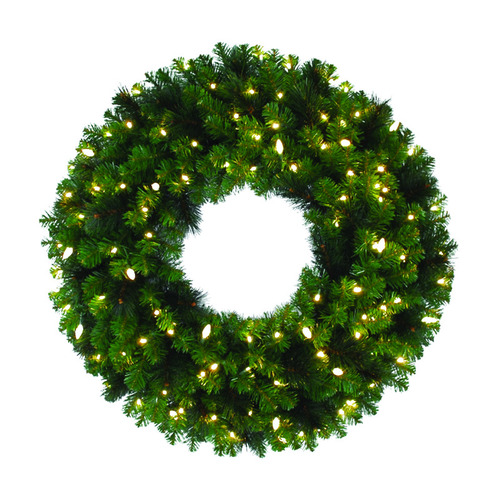 Mixed Pine Christmas Wreath Platinum 36" D LED Prelit Warm White - pack of 2