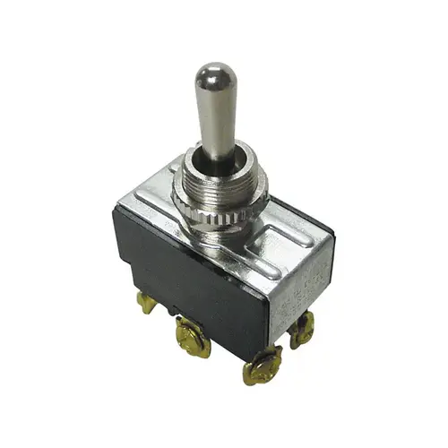 GB GSW-123 Toggle Switch, 125/250 V, DPDT, Screw Terminal Black/Silver