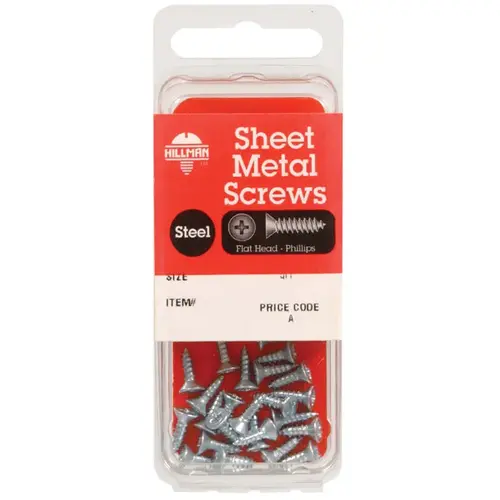 Sheet Metal Screws No. 8 S X 1-1/4" L Phillips Flat Head Zinc-Plated - pack of 10