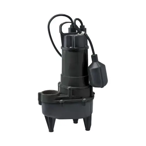 ECO-FLO RSE50W Sewage Pump, 115 V, 1/2 hp, 2 in Outlet, 5700 gph, Cast Iron/Thermoplastic