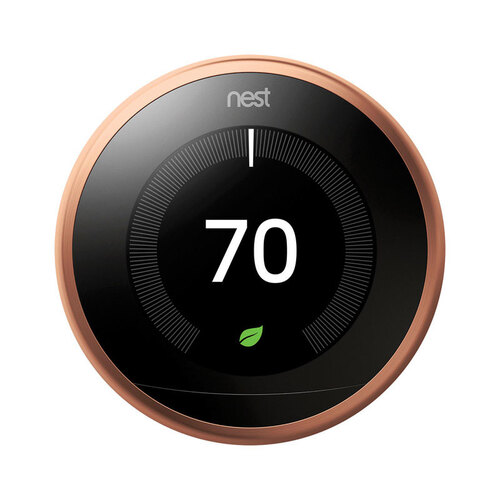 Smart Thermostat Nest Built In WiFi Heating and Cooling Dial Copper