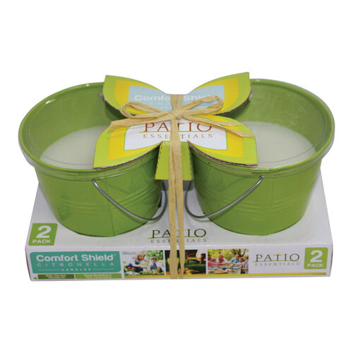 Patio Essentials 21108P-2 Citronella Bucket Candle For Mosquitoes/Other Flying Insects 10 oz