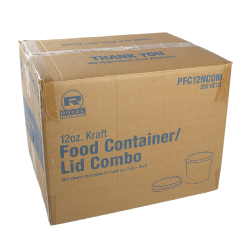 ROYAL PFC12NCOM 12OZ KRAFT PAPER FOOD CONTAINER