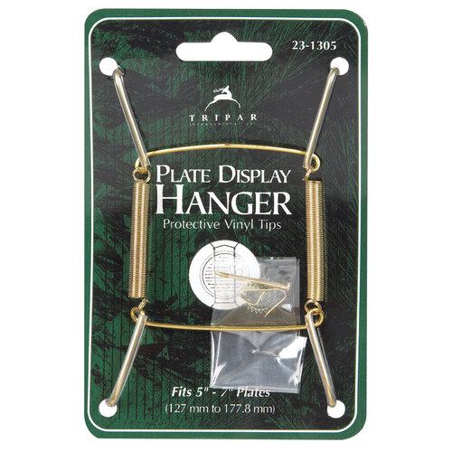 Plate Hanger 5 to 7" Brass Plastic Coated