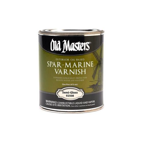 Old Masters 92508 Marine Spar Varnish SemiGloss Clear OilBased 1 pt Clear