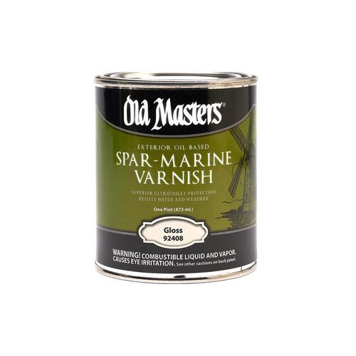 Old Masters 92408XCP6 Marine Spar Varnish Gloss Clear OilBased 1 pt