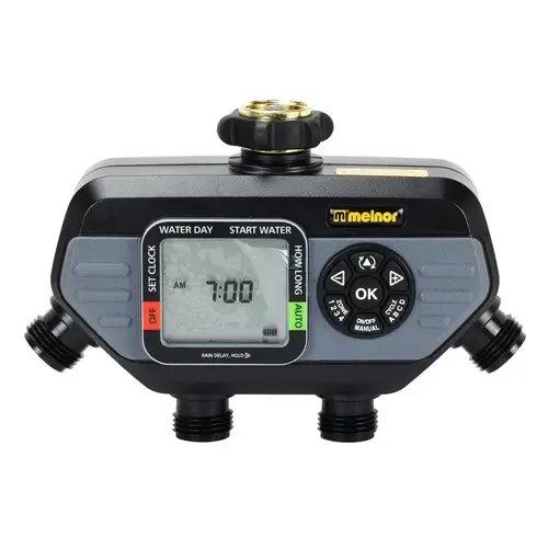 Digital Water Timer HydroLogic Programmable 4 Zone Black/Gray