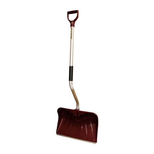 Snow Shovel and Pusher, 20 in W Blade, Polyethylene Blade, Aluminum Handle, D-Shaped Handle, Admiral Navy