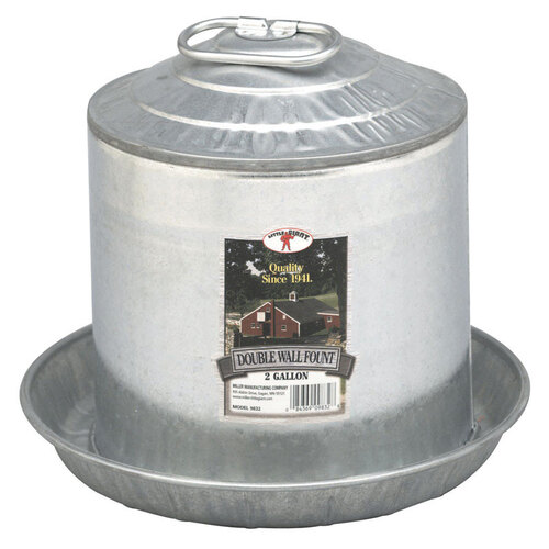 Fount 2 gal For Poultry Silver