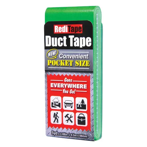 Pocket-Size Duct Tape 1.88" W X 5 yd L Lime Green Solid Lime Green