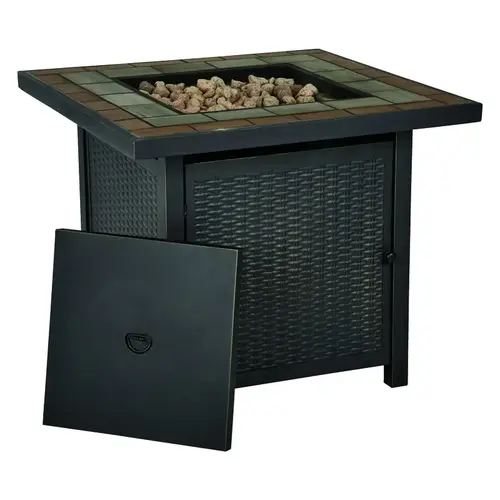 Fire Pit 30" W Steel Square Propane