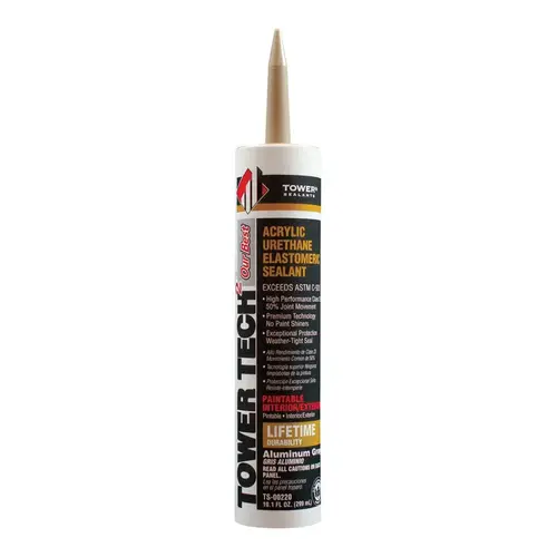 Sealant Tower s Tower Tech 2 Aluminum Gray Acrylic Urethane Window and Door 10.1 oz Aluminum Gray