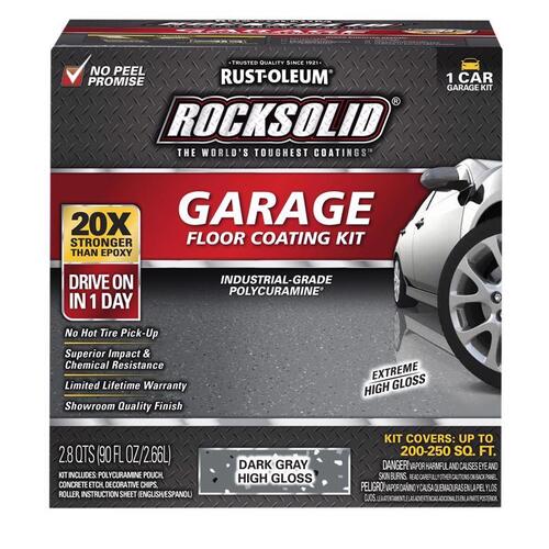 Garage Floor Coating Kit RockSolid Dark Gray 76 oz Dark Gray