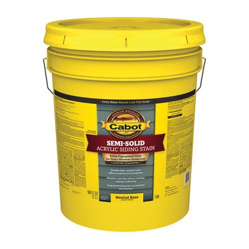 1100 Series 140.000.008 Exterior Stain, Semi-Solid, Neutral Base, Liquid, 5 gal, Pail