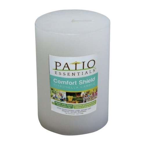 Patio Essentials 01198 Citronella Pillar Candle For Mosquitoes/Other Flying Insects 8 oz