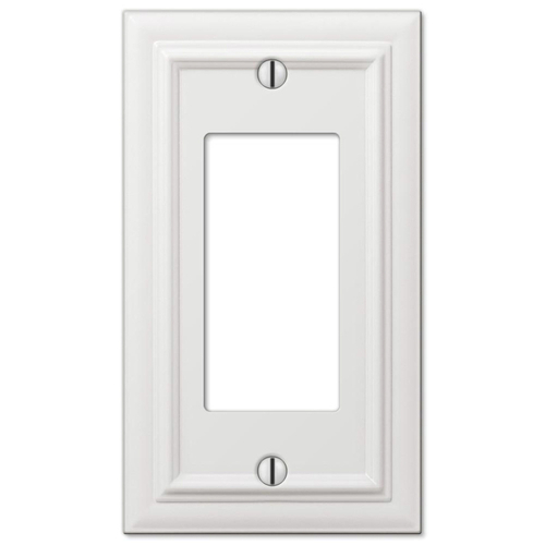 Amerelle 94RW Wall Plate Continental White 1 gang Die-Cast Metal Rocker White