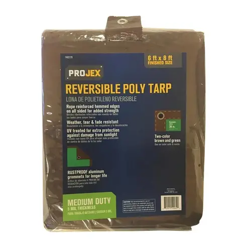 Reversible Tarp 6 ft. W X 8 ft. L Medium Duty Polyethylene Brown/Green Brown/Green